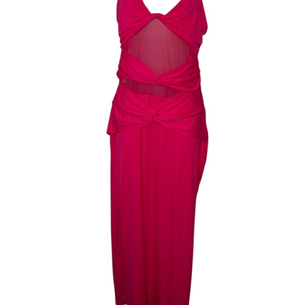 Torn by Ronny Kobo Stevie Magenta Cutout Midi Dress NWT L - Picture 4 of 6